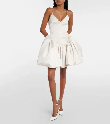 Danielle Frankel Bridal Estelle satin twill minidress | Thumbnail 4