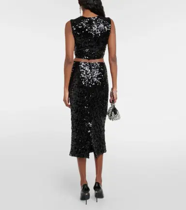 Dolce & Gabbana Sequined crop top | Thumbnail 2 Dolce & Gabbana Sequined crop top | Thumbnail 2