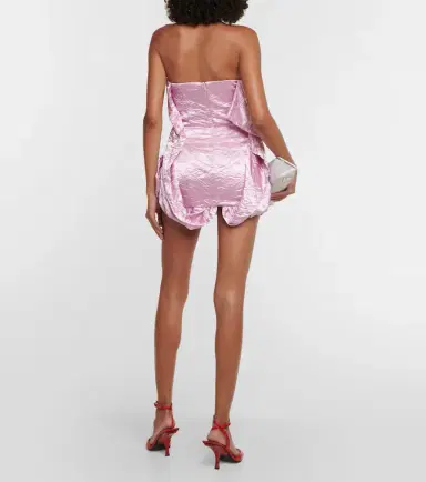 The Attico Strapless satin minidress | Thumbnail 2
