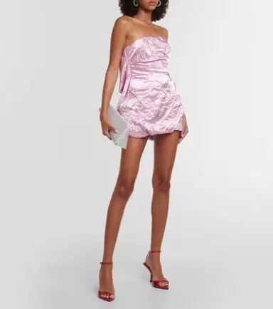 The Attico Strapless satin minidress | Thumbnail 6