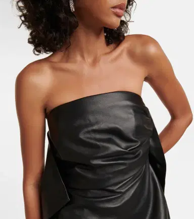 The Attico Strapless leather minidress | Thumbnail 4