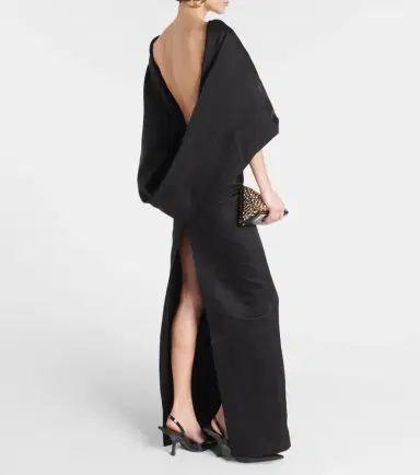 The Attico Caped silk midi dress | Thumbnail 2