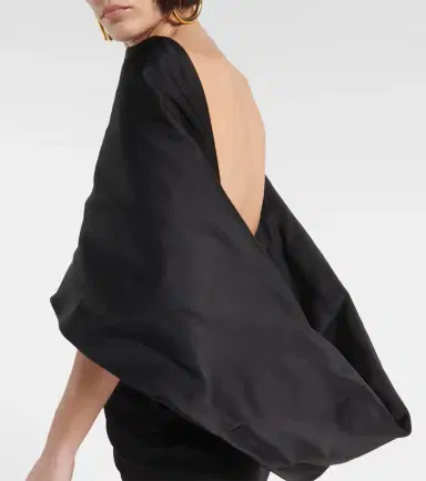 The Attico Caped silk midi dress | Thumbnail 3