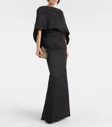 The Attico Caped silk midi dress | Thumbnail 6