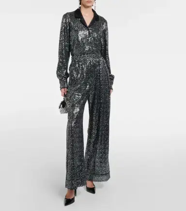 Dolce & Gabbana Sequined high-rise wide-leg pants | Thumbnail 5