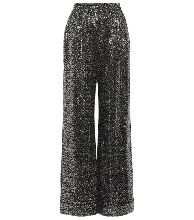 Dolce & Gabbana Sequined high-rise wide-leg pants