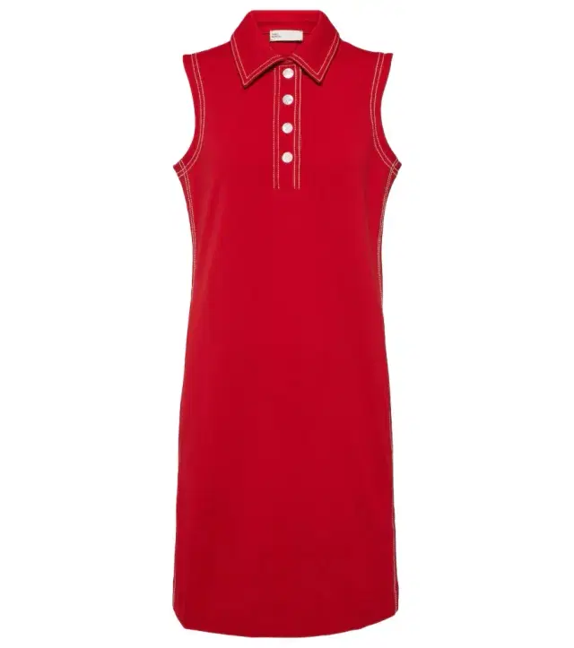 Tory Sport Contrast Stitch Polo minidress
