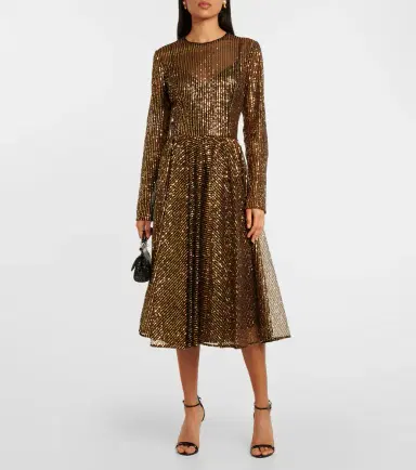 Dolce & Gabbana Sequined tulle midi dress | Thumbnail 2