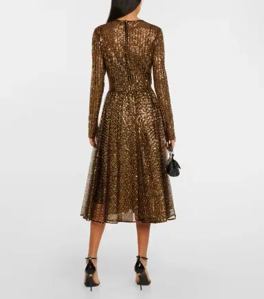 Dolce & Gabbana Sequined tulle midi dress | Thumbnail 3