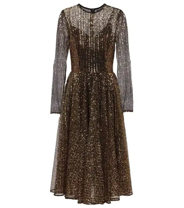 Dolce & Gabbana Sequined tulle midi dress
