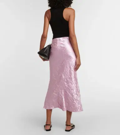 The Attico Crinkled satin slip skirt | Thumbnail 2