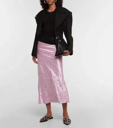 The Attico Crinkled satin slip skirt | Thumbnail 3