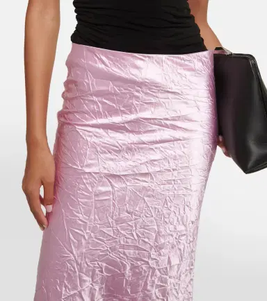 The Attico Crinkled satin slip skirt | Thumbnail 4
