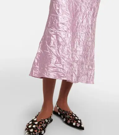 The Attico Crinkled satin slip skirt | Thumbnail 5
