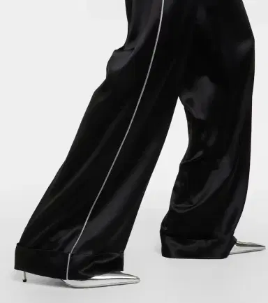 Dolce & Gabbana High-rise silk-blend wide-leg pants | Thumbnail 4
