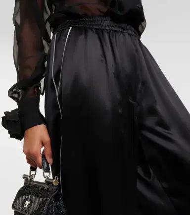 Dolce & Gabbana High-rise silk-blend wide-leg pants | Thumbnail 5