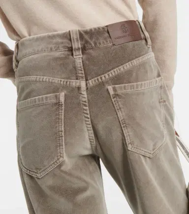 Brunello Cucinelli Mid-rise cotton velvet straight pants | Thumbnail 4