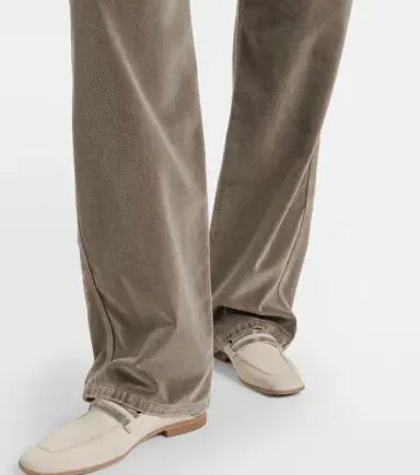 Brunello Cucinelli Mid-rise cotton velvet straight pants | Thumbnail 6