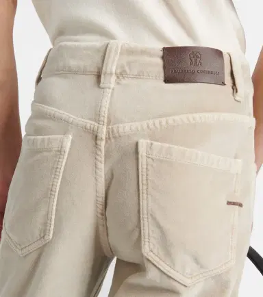 Brunello Cucinelli Mid-rise cotton velvet straight pants | Thumbnail 2
