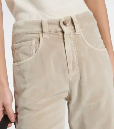 Brunello Cucinelli Mid-rise cotton velvet straight pants | Thumbnail 3