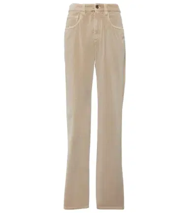 Brunello Cucinelli Mid-rise cotton velvet straight pants | Thumbnail 1