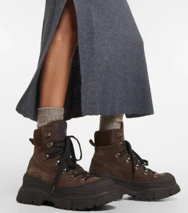 Brunello Cucinelli Ribbed-knit cotton and alpaca midi dress | Thumbnail 4