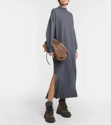 Brunello Cucinelli Ribbed-knit cotton and alpaca midi dress | Thumbnail 7