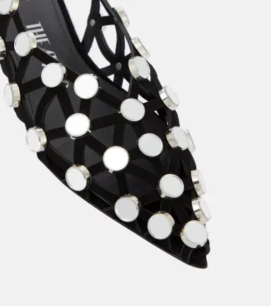The Attico Grid embellished suede ballet flats | Thumbnail 3
