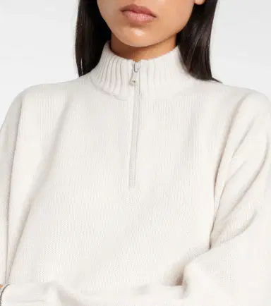 Brunello Cucinelli Wool, cashmere, and silk half-zip sweater | Thumbnail 3
