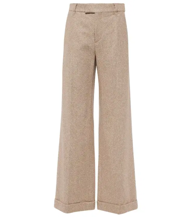 Brunello Cucinelli Chevron wool-blend flared pants