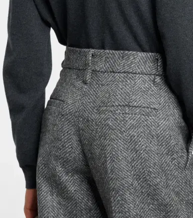 Brunello Cucinelli Herringbone wool-blend flared pants | Thumbnail 2