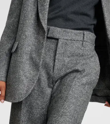Brunello Cucinelli Herringbone wool-blend flared pants | Thumbnail 5