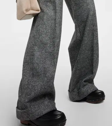 Brunello Cucinelli Herringbone wool-blend flared pants | Thumbnail 6