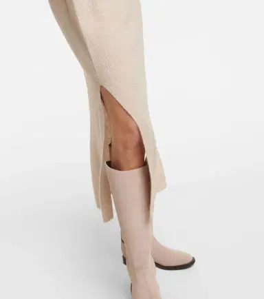 Brunello Cucinelli Alpaca and cotton midi dress | Thumbnail 2