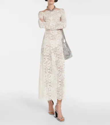 Rabanne Off-shoulder lace maxi dress | Thumbnail 5