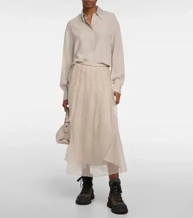 Brunello Cucinelli Embellished silk shirt | Thumbnail 2