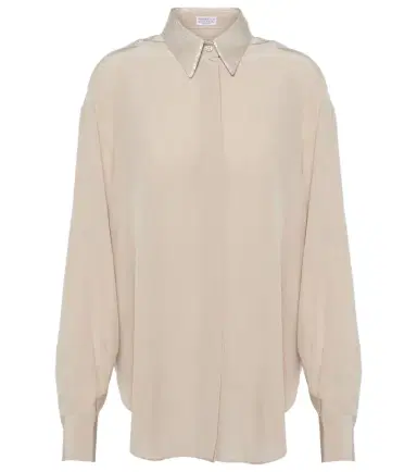 Brunello Cucinelli Embellished silk shirt | Thumbnail 1