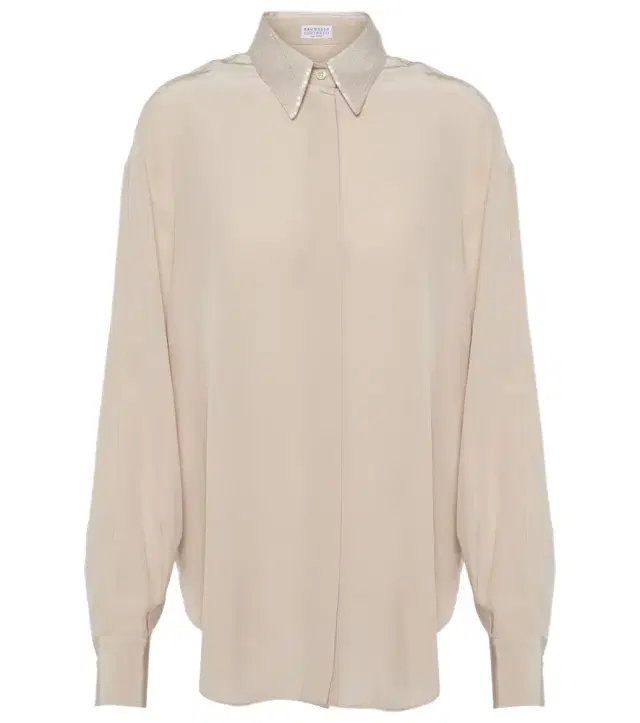 Brunello Cucinelli Embellished silk shirt