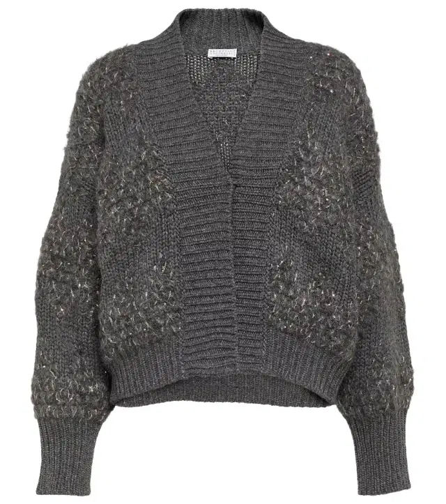 Brunello Cucinelli Wool, cashmere, and silk cardigan