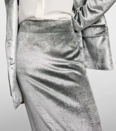 Brunello Cucinelli High-rise velvet maxi skirt | Thumbnail 2