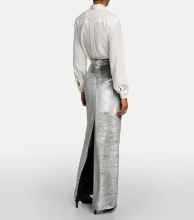 Brunello Cucinelli High-rise velvet maxi skirt | Thumbnail 4