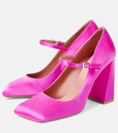 Amina Muaddi Charlotte 95 satin Mary Jane pumps | Thumbnail 2