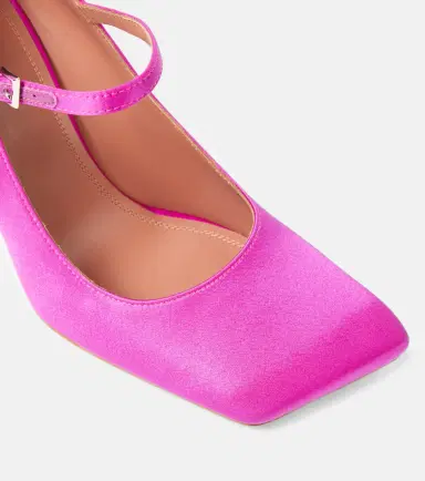Amina Muaddi Charlotte 95 satin Mary Jane pumps | Thumbnail 3