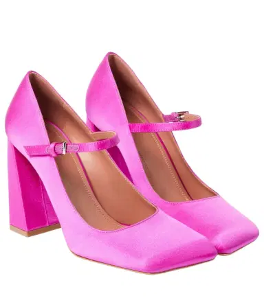 Amina Muaddi Charlotte 95 satin Mary Jane pumps | Thumbnail 1