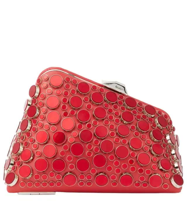 The Attico Midnight Mini embellished leather clutch