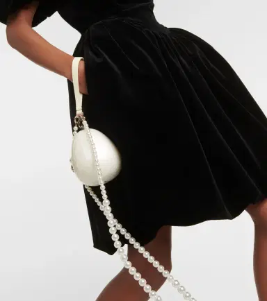 Simone Rocha Off-shoulder velvet mini dress | Thumbnail 3