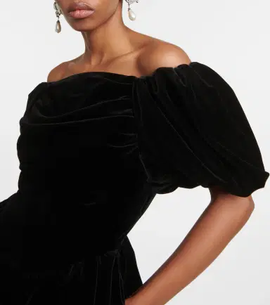 Simone Rocha Off-shoulder velvet mini dress | Thumbnail 5