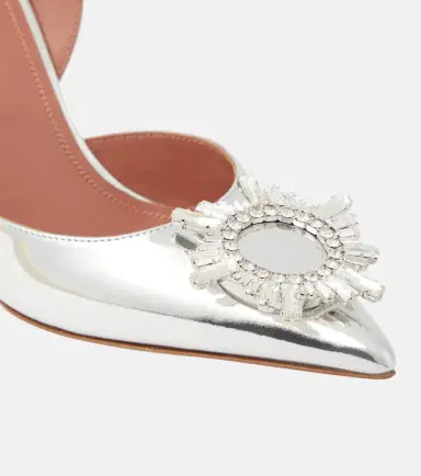 Amina Muaddi Begum mirrored leather slingback pumps | Thumbnail 4
