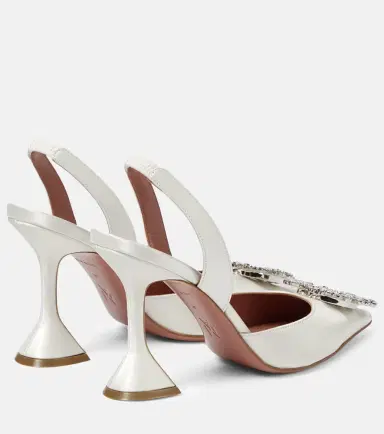 Amina Muaddi Begum satin slingback pumps | Thumbnail 5