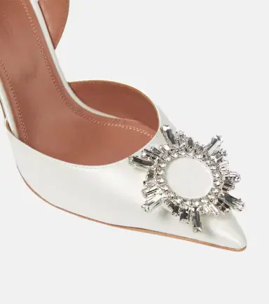 Amina Muaddi Begum satin slingback pumps | Thumbnail 7
